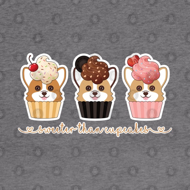 Corgi Cupcake Trio by MaplewoodMerch